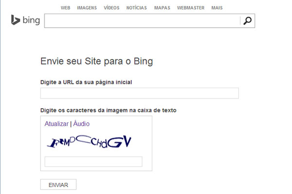 Adicionar URL no Bing